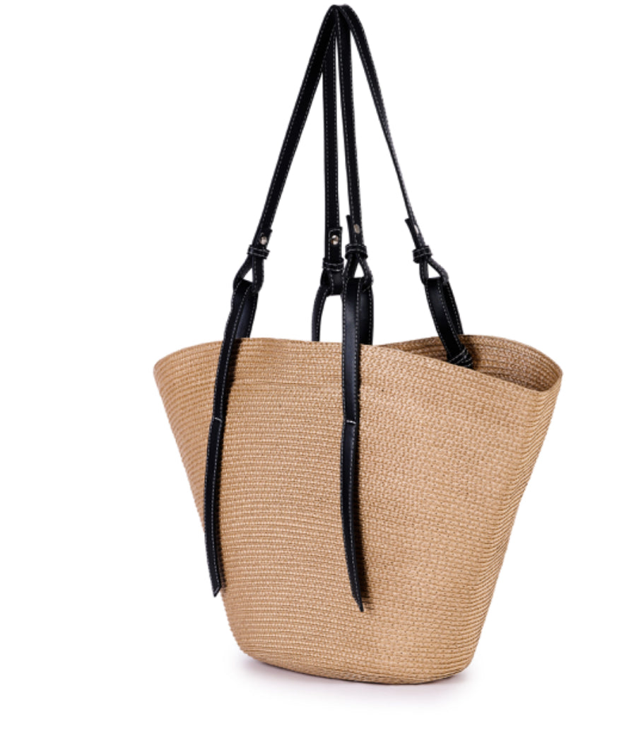 Tasche aus Raffia in beige