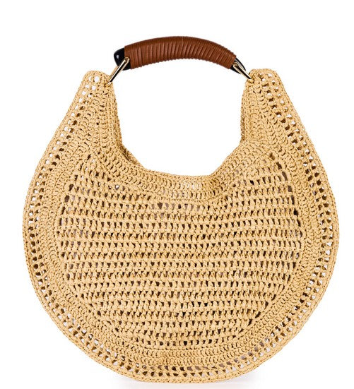 Tasche aus Raffia in beige