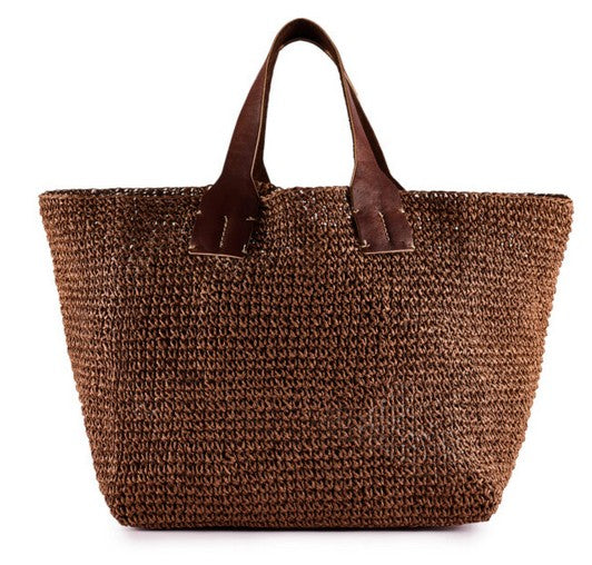 Tasche aus Raffia in braun