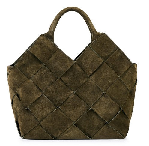 Tasche aus Leder in dunkelgrün