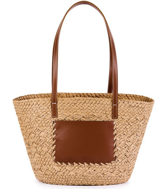 Tasche aus Raffia in beige