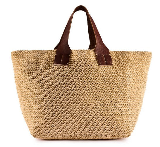 Tasche aus Raffia in beige