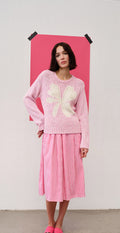 Rock halblang in light pink/weiß gestreift