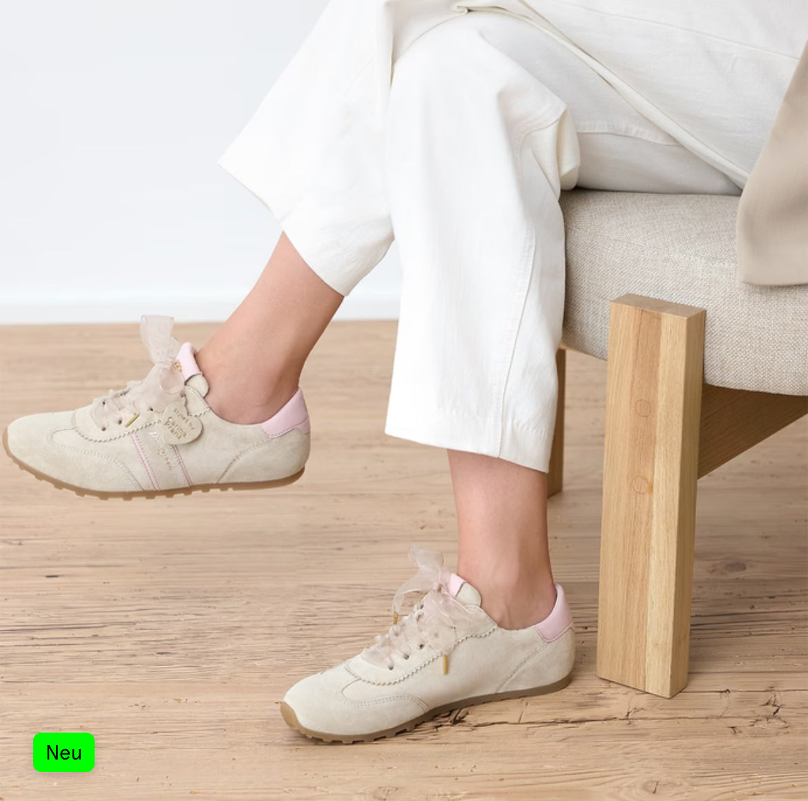 Sneaker in beige mit rosé