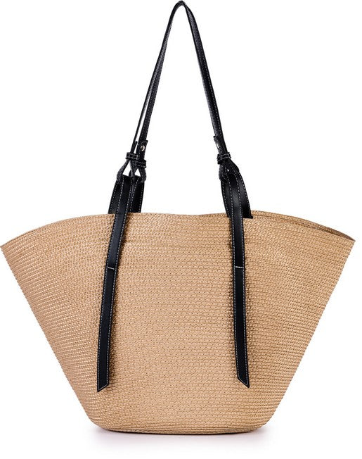 Tasche aus Raffia in beige