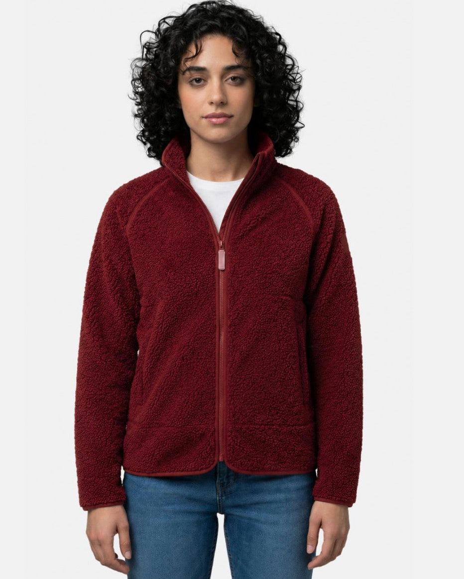 Teddy Fleecejacke in bordeaux