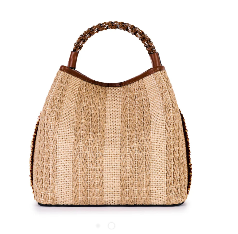 Tasche aus Raffia in beige